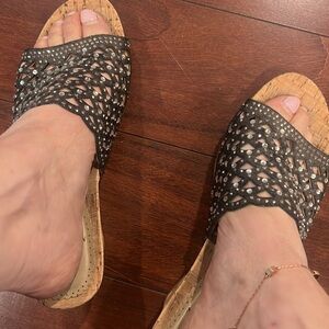 Studded platform sandals